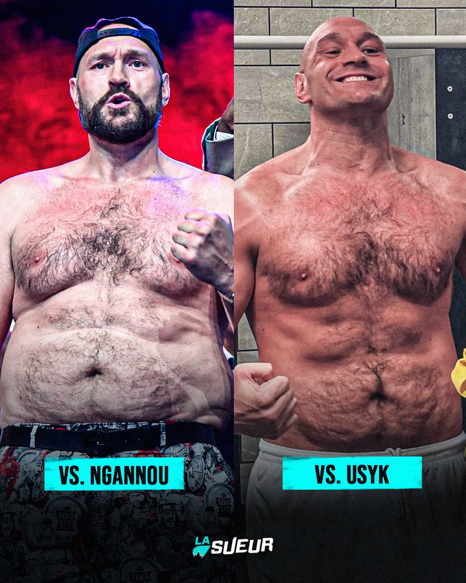 La différence physique de Tyson Fury entre son combat face à Francis Ngannou et celui contre Oleksandr Usyk. 😳

'The Gypsy King' est dans la forme de sa vie à une semaine de son choc face à l’Ukrainien ! 💪