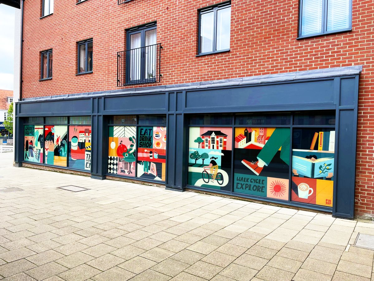 pickleillustration (@pickleillo) on Twitter photo โจ Artwork Reveal! โจ We have loved working with <a href="/GardenSquareSC/">Garden Square Shopping Centre</a> and <a href="/LoveLetchworth/">Love Letchworth</a> to create these window murals inspired by all things Letchworth! Celebrating having the first ever roundabout, the filming locations for The World's End and a booming cafe and independents scene โจ Artwork Reveal! โจ We have loved working with <a href="/GardenSquareSC/">Garden Square Shopping Centre</a> and <a href="/LoveLetchworth/">Love Letchworth</a> to create these window murals inspired by all things Letchworth! Celebrating having the first ever roundabout, the filming locations for The World's End and a booming cafe and independents scene