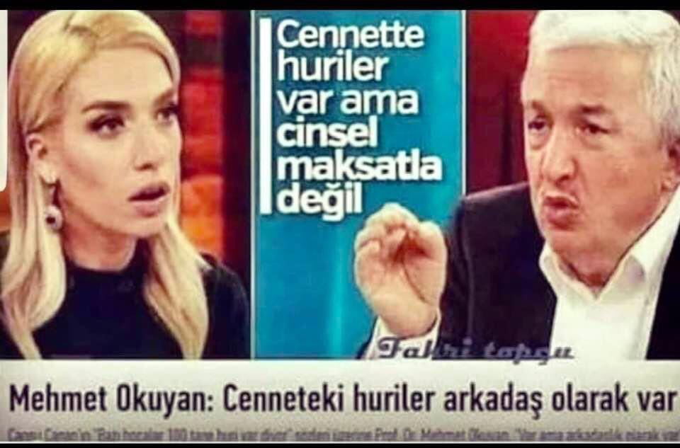 sen o kadar sevap işle, titreye, titreye sırat köprüsünden geç, cennete girmeyi becer, sonra huri gelsin desin ki “ben seni agideş olarak görüyorum” Puhahaha 🤭🤣🤣