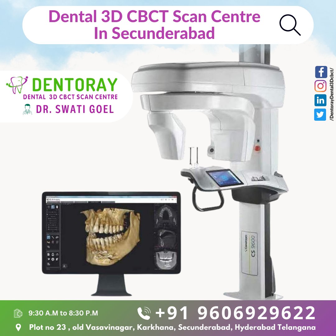 🦷✨**#DENTORAY #Dental3DCBCTScan Centre - Your Perfect #DentalScan Partner In #Secunderabad** ✨🦷
#DENTORAY #DentalScan #CBCTScan #DentalImaging #DentalCare #DentalHealth #DentalScanCentre #DigitalImaging #DrSwatiGoel #Dentistry #InstantResults #EfficientImaging #PerfectPartner