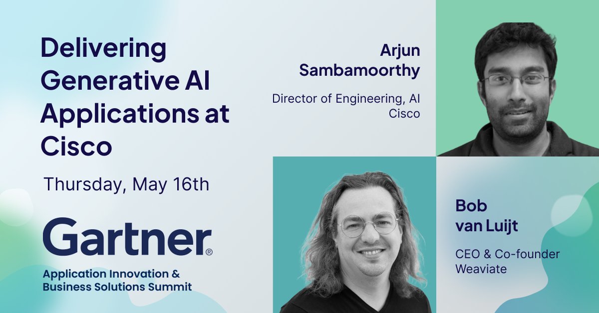 Planning your schedule for @Gartner_inc App Summit in Las Vegas? Curious about implementing generative AI in your organization? Join @bobvanluijt and Arjun Sambamoorthy as they explore the Cisco Security team's journey with generative AI. They'll discuss best practices, lessons…