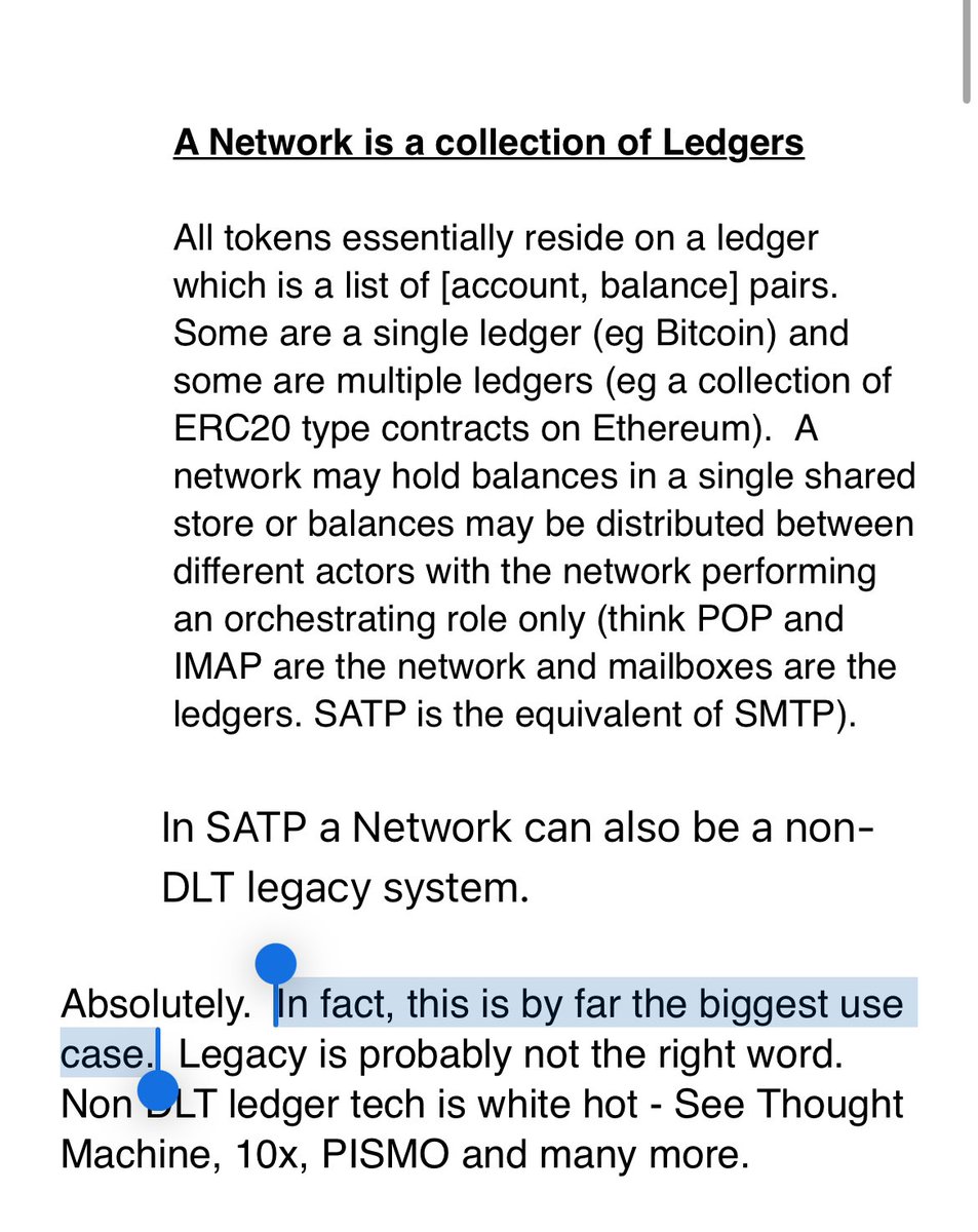 See what SETL’s CEO says about SATP for legacy/non DLT interoperability. What? You thought decentralized oracles calling unsigned data APIs was enough? Been telling you this for years. $QNT