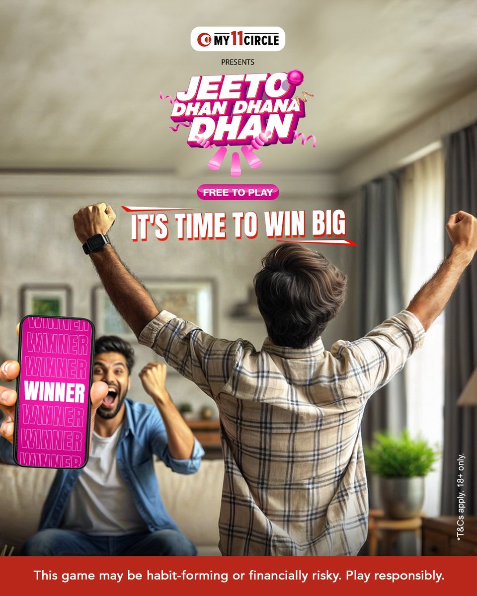 Milenge rewards dhan dhana dhan only on #JioCinema 🎁 Khelo and jeeto daily with #My11Circle presents #JeetoDhanDhanaDhan contest. *T&Cs apply. For 18 yrs and Above. #IndianCricketLeague #Cricket #T20League #IndianT20League