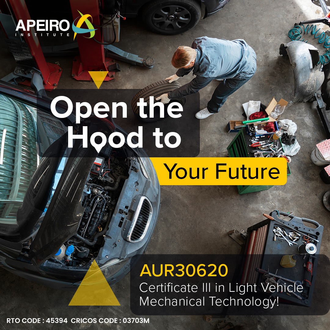 Embark on a transformative journey, mastering everything from essential maintenance to cutting-edge diagnostics. 
Fasten your seatbelt, ignite your ambition, and propel your dreams into tangible achievements!

#ApeiroInstitute #DreamCareer #LightVehicleMechanicalTechnology