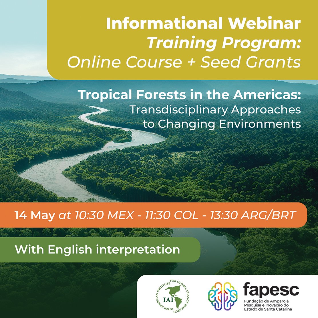 📢Attention researchers and professionals focused on the tropical forests of the Americas!🌿 🌎Join Free No Cost Online Course with Certificate + Seed Grants 🤔Resolve your doubts in the information session - 🗓️14 May /🕐10:30 MEX 🔗us06web.zoom.us/webinar/regist…