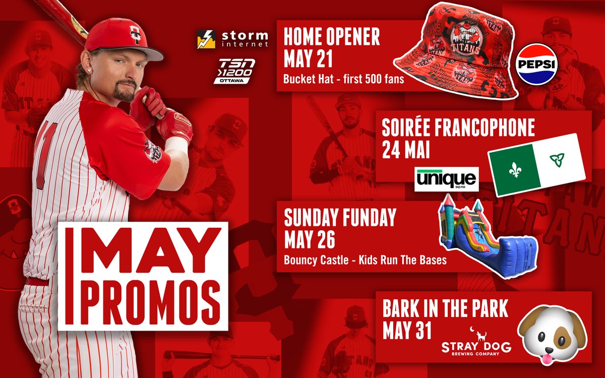 MAY PROMOS | We're starting the season off strong! 🤪

Visit bit.ly/OT-PromoSched for tickets and info! 🎟

#HereToStay