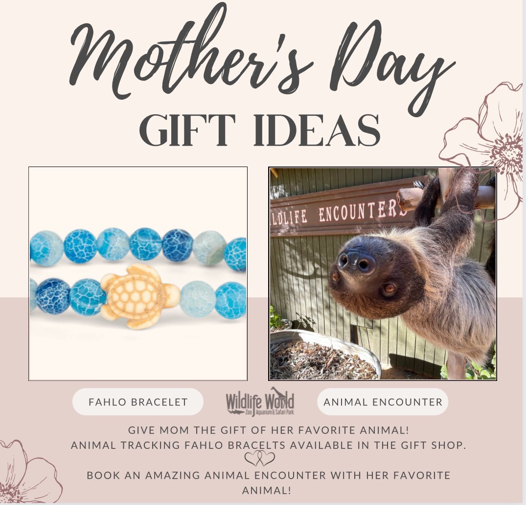 Looking for the perfect Mother’s Day gift for your animal loving Mom? We have animal tracking Fahlo bracelets available in the gift shop. Each bracelet comes with a real wild animal to track on your phone or tablet and supports wildlife conservation! #mothersday #fahlobracelet