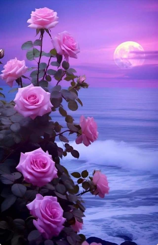 Lovely evening 🌹🌸🪻🌸🍒🌸🪷🌸💫💫