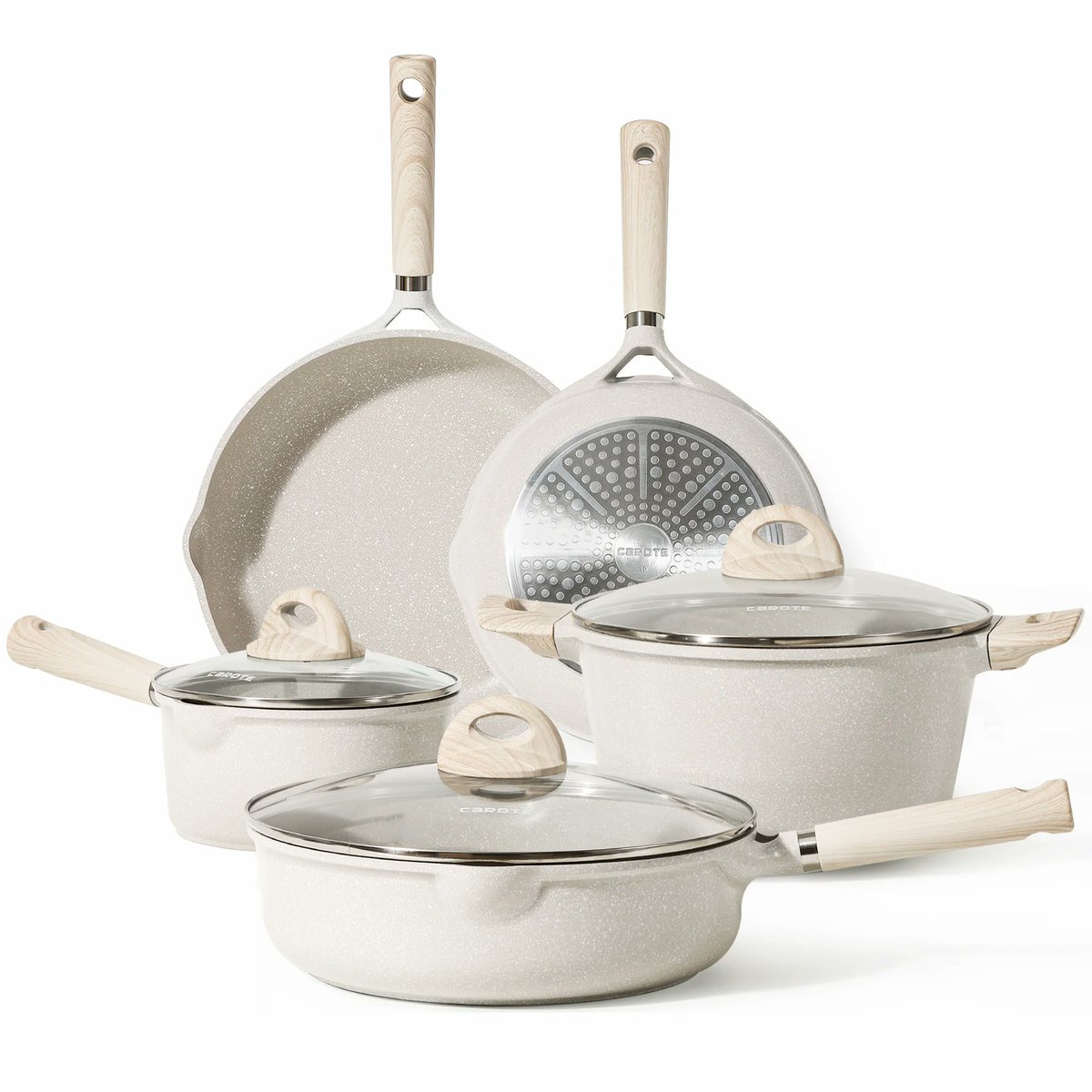 Carote Nonstick Pots and Pans Set, 8 Pcs Induction Kitchen Cookware Sets -- Save over $175 -- JUST $64.98 goto.walmart.com/c/2522200/5657… #carote #carotedeals #carotecookware #cookware #cookwaredeals #cookwaredeal #cookwareset #cookwaresets #kitchencookware #potsandpans #pots #pans