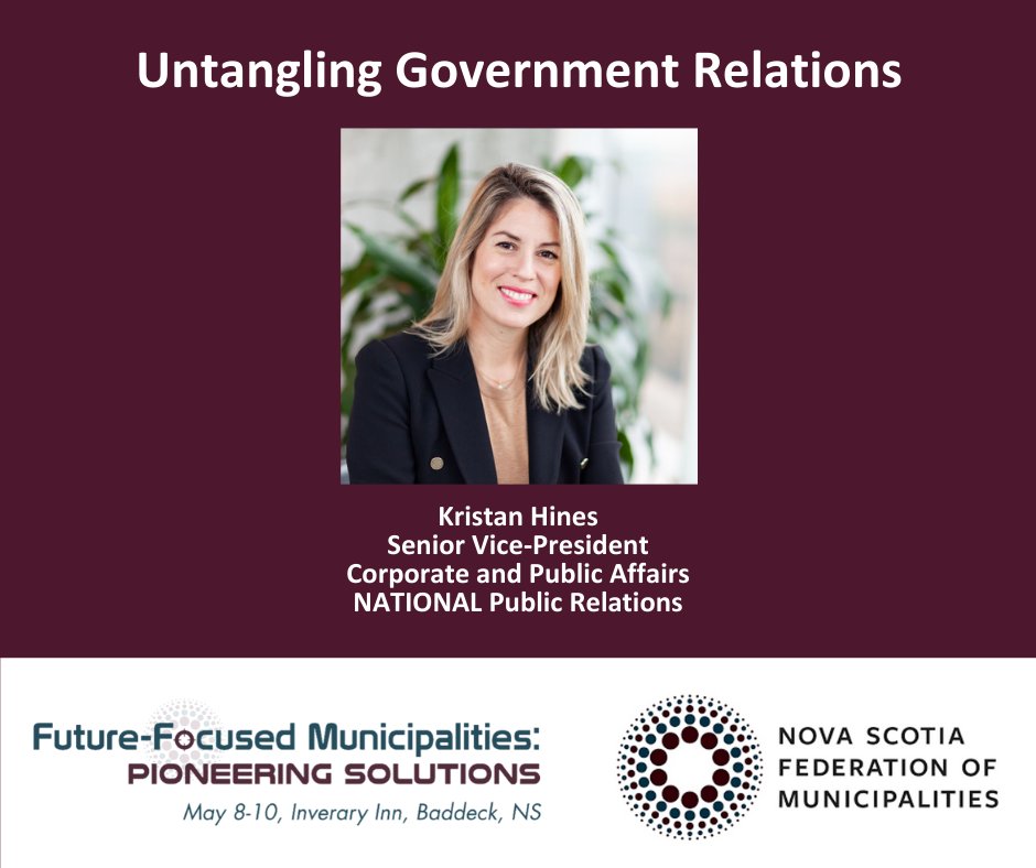 🔍 Dive into the world of government relations with Kristan Hines. Join us as we explore municipal priorities within the provincial political and policy landscape. #Sessions #GovernmentRelations #NSFMConference