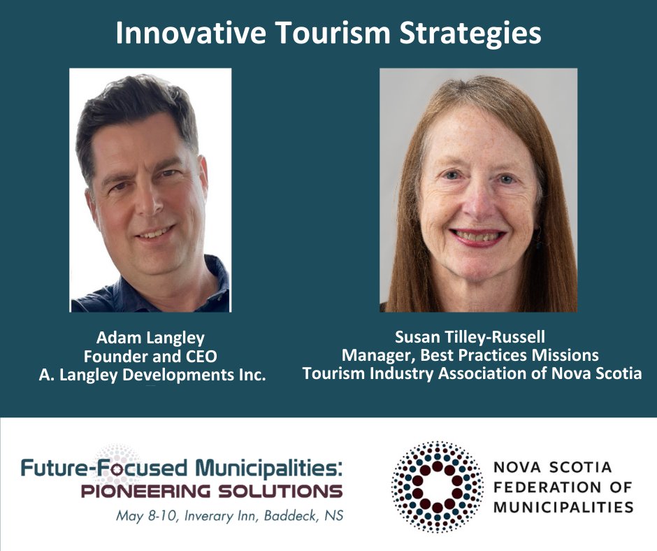 🌊 Discover innovative tourism strategies with Adam Langley & Lisa Dahr. Learn about coastal development and local initiatives shaping Nova Scotia's future. #Sessions #Tourism #Innovation #NSFMConference