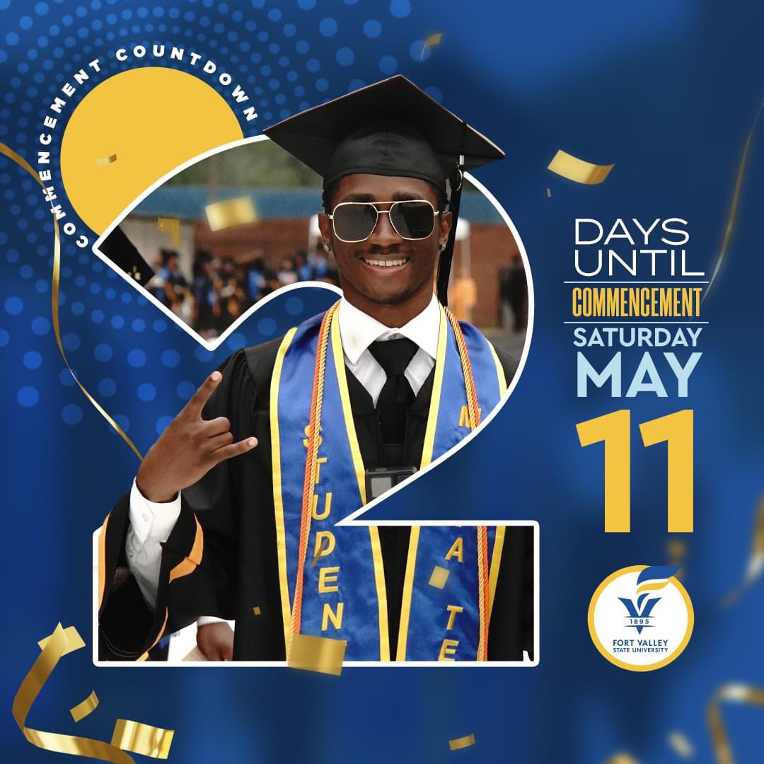 FVSU's tweet photo. Only TWO days away. What two things are you most looking forward to on graduation day? π
Graduating on Saturday? DM us a picture, one of your best memories and advice to future Wildcats for a chance to be featured.
#FVSU24 #FVSUGrad24 #FVSUGrad #HBCUGrad https://t.co/JXTMHkffl4