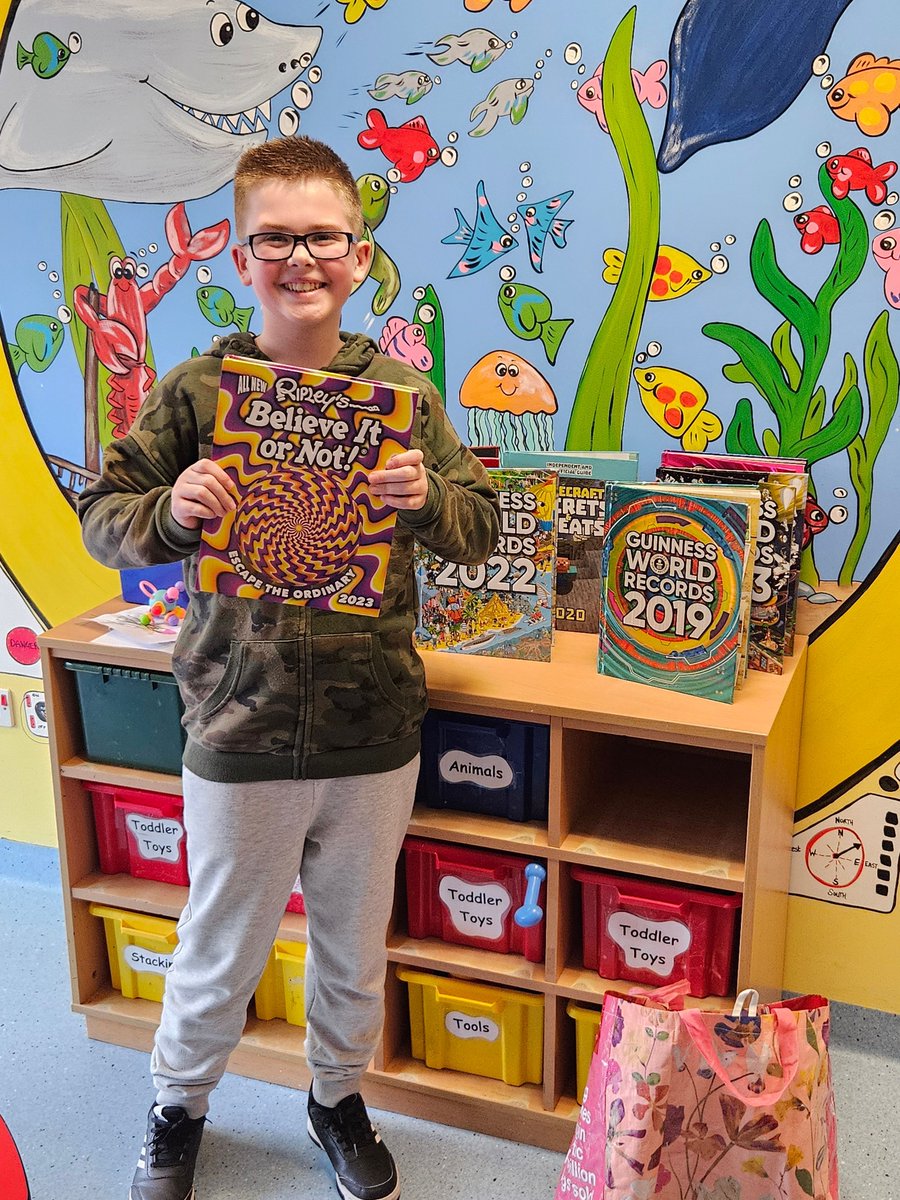 Thank you to Oliver, for donating his unwanted books to The Rainforest Ward at Diana, Princess of Wales Hospital 📚 These will be so useful to children staying with us on the ward. Thank you Oliver! 💚 🧡