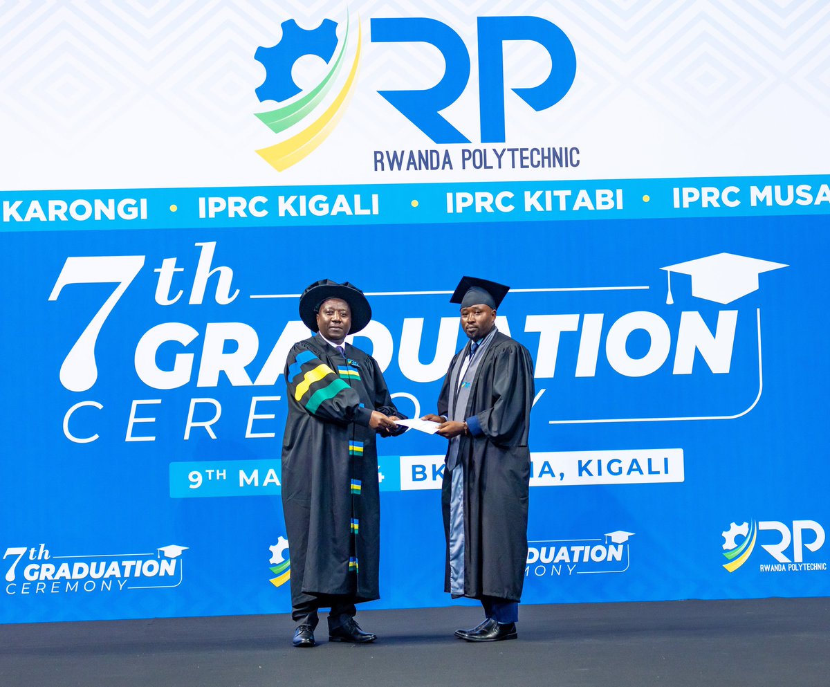 RwandaPolytec's tweet photo. Nkubito Muhayeyezu Jean Olivier, a graduate of @IPRCKigali in Automobile Technology has emerged as the best performer in Bachelor of Technology (B-Tech) program. #RP7thGraduation https://t.co/QHhkdbMLin
