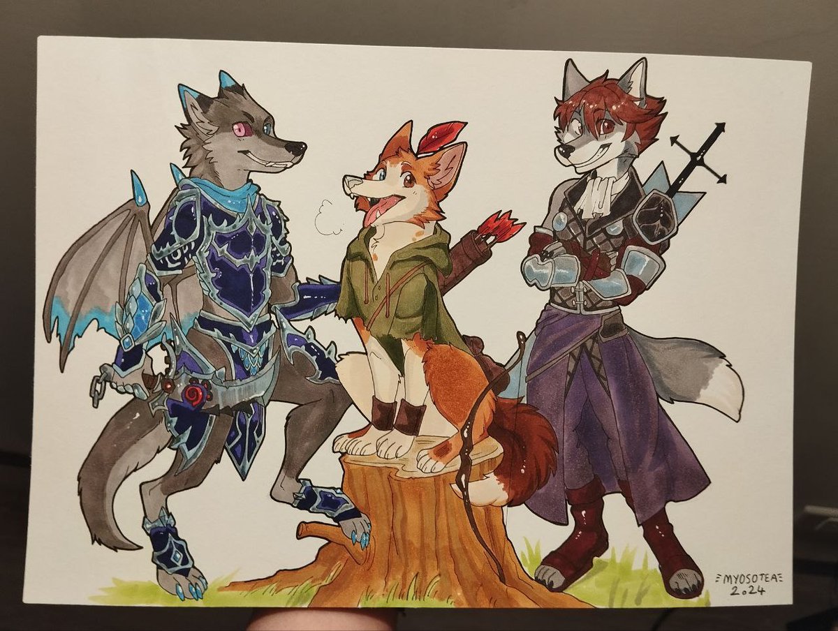 Art by @Myosotea The crew with @Derriaxa and @dogfflo !