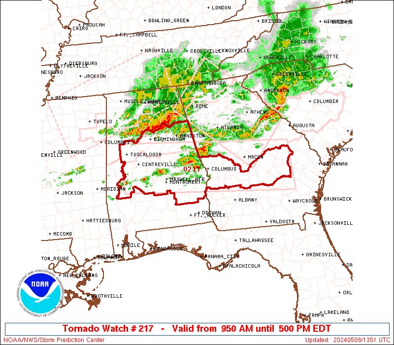 8:52am CDT #SPC_Watch WW 217 TORNADO AL GA 091350Z - 092100Z, #alwx #gawx, spc.noaa.gov/products/watch…