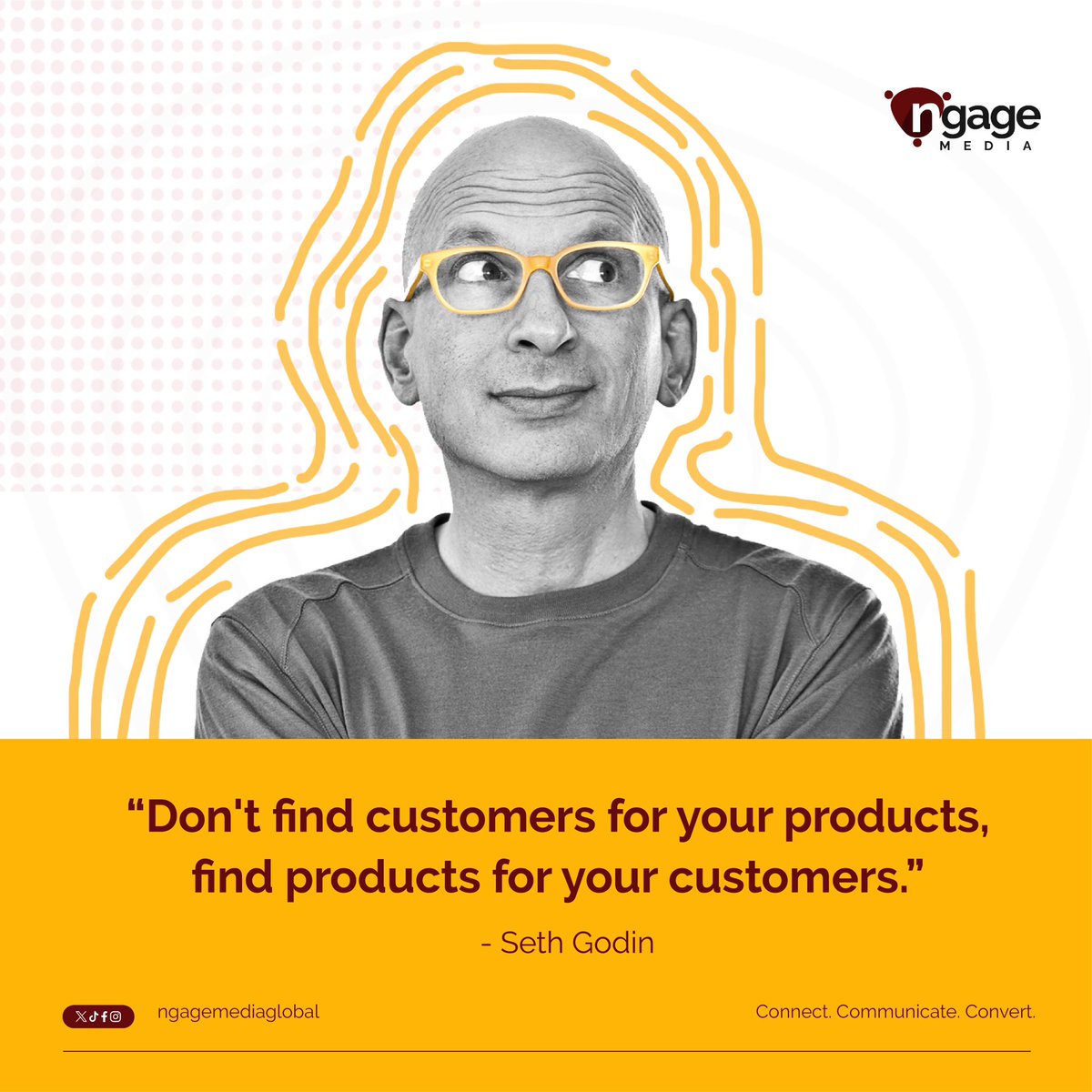 Trying to find customers after creating a product is like counting two before one. Do proper analysis, assess the market and identify your customers before creating products to ensure success in your business. #troppersofngage #marketingandcommunication #branding #marketingquote