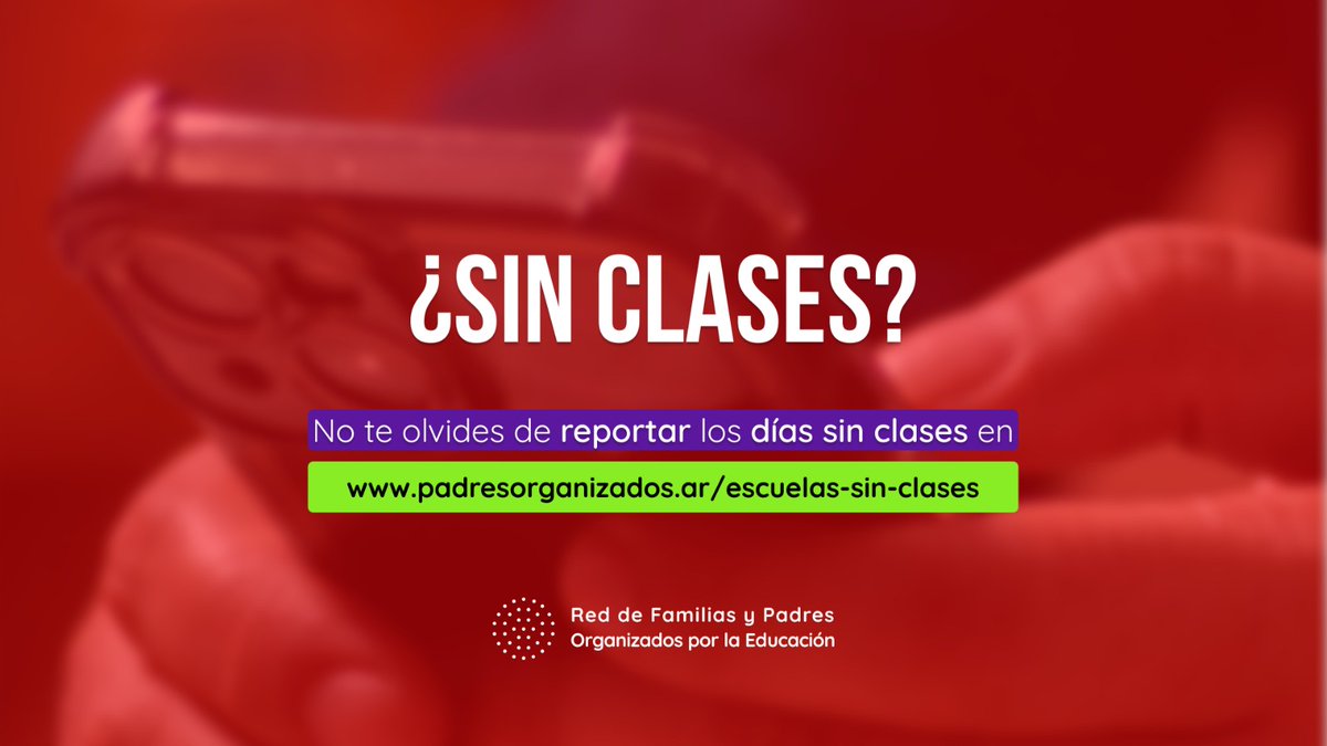 ¿Hoy tu hijo no tuvo clases?

Recordá que en nuestra web podes reportar los días sin clases.

Sólo debes ingresar en este link👇🏻
padresorganizados.ar/escuelas-sin-c…