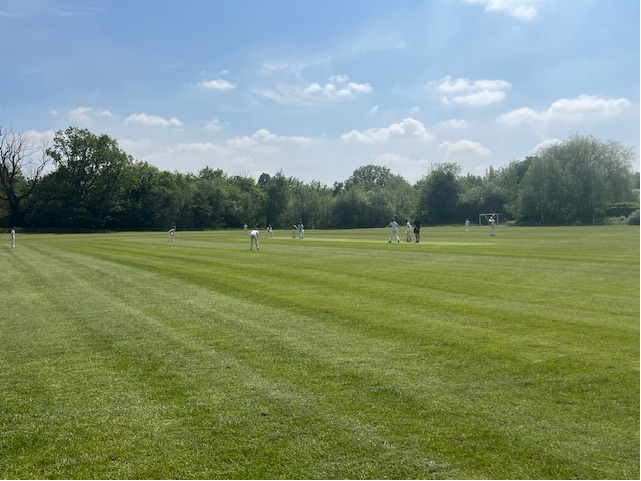 Lovely day for cricket! The @AGSBSport Under 13 XI are going well at 179-2 of 18 overs V Wilmslow High. This is the first match played on our new cricket pitch funded by the Making a Difference-Sports for All Campaign. Thanks again to all involved. #AGSBCricket