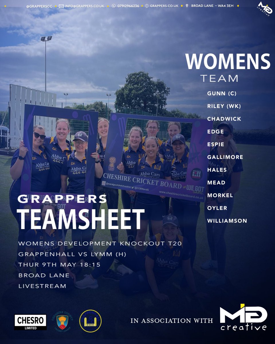Grappenhall… Your first ever Women’s hardball team 🤝 Go and smash it Ladies! Everyone at GCC is behind you!

#UTG