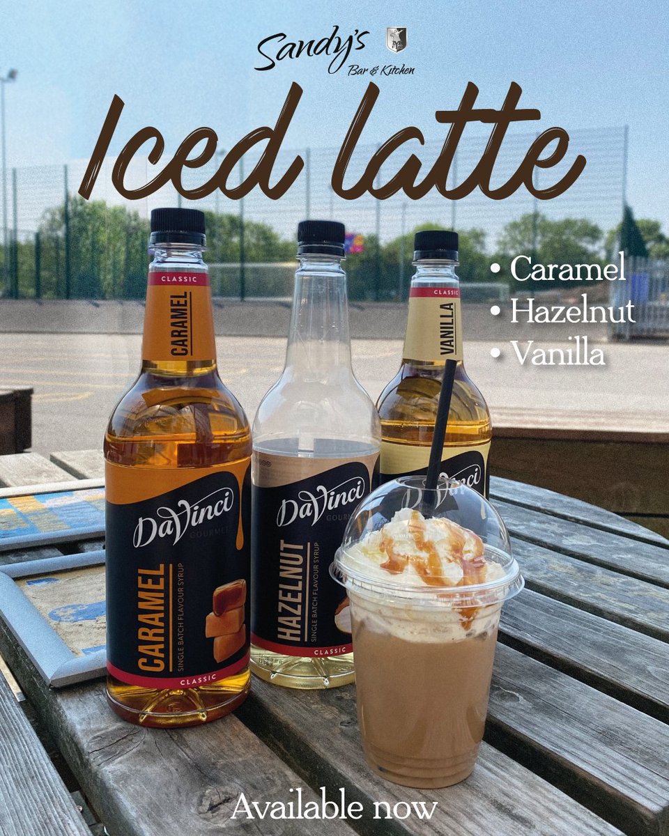 ☀️ Enjoy @SandysBar's range of iced lattes in the warm weather for just £3. #Stags 🟡🔵