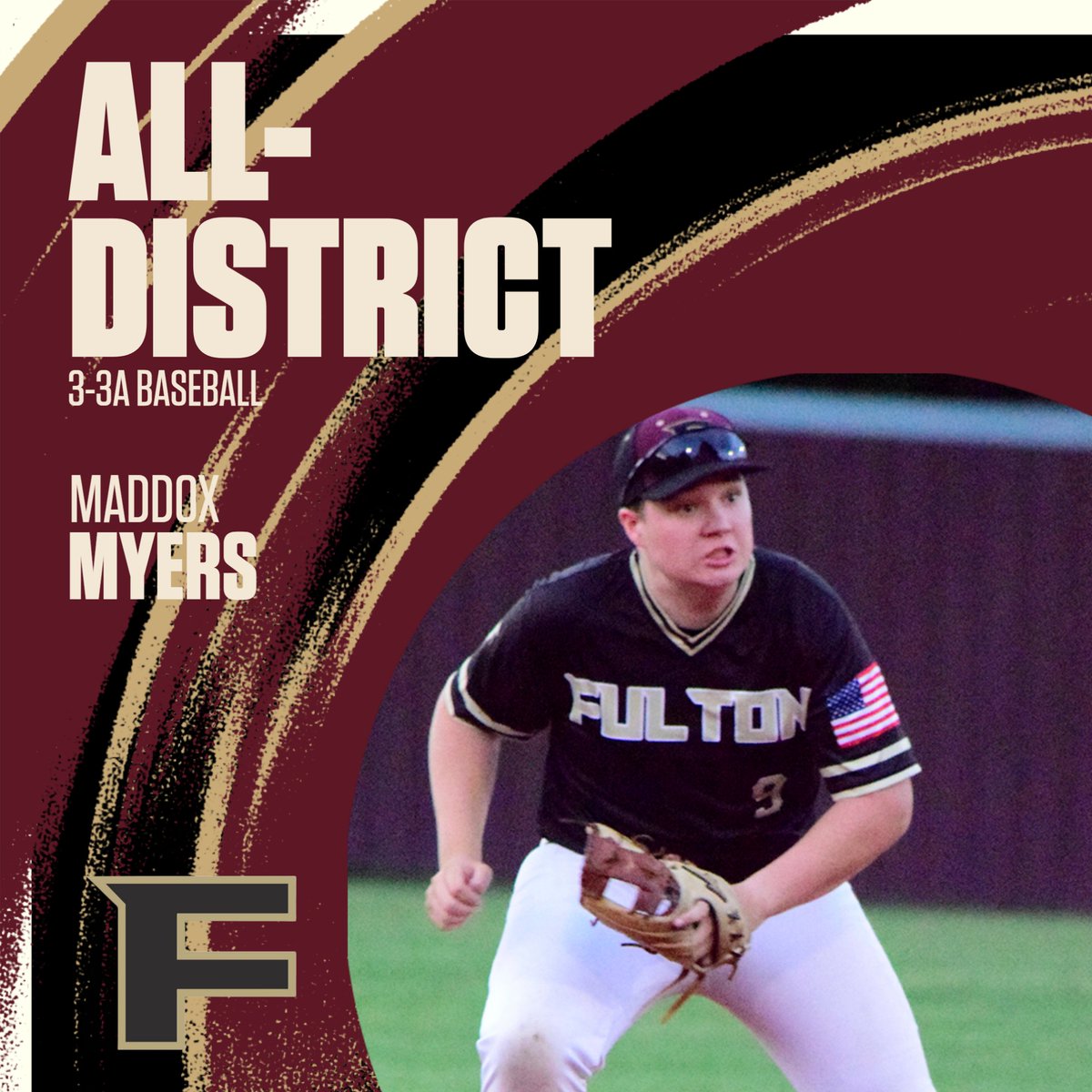 Congratulations to junior P/C/SS/3B Maddox Myers for earning a spot on the All-District 3-3A team!