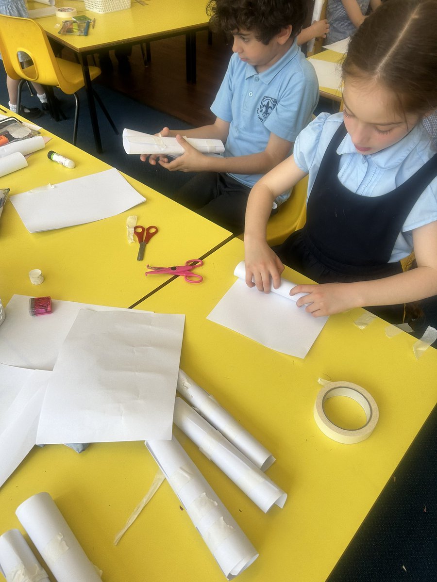 Year 2 are having a very busy afternoon. They are making chairs for baby bear in DT @kapowprimary