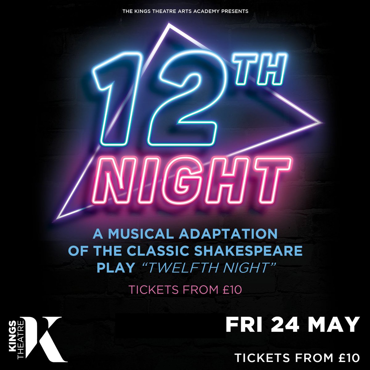 The Kings Theatre Arts Academy are excited to bring their own adaptation of Twelfth Night by Shakespeare! This musical re-envision of the classic play features 90s songs songs such as Creep, Wonderwall, I'm Gonna Be and more! 📅 Fri 24 May 🎟️ Tickets➡️ buff.ly/3Wy4HF2