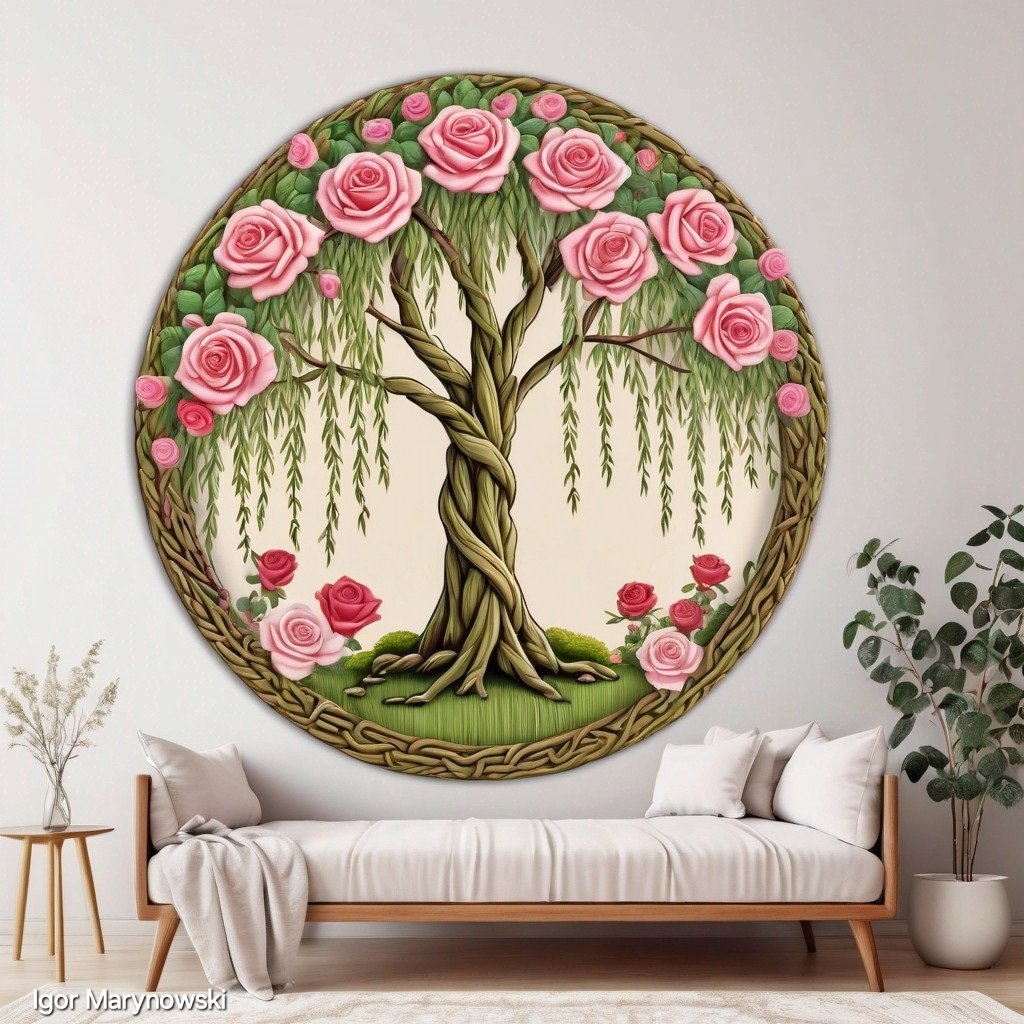 Beautiful  wall sticker with image of  blooming Tree for the bedroom #homedecorideas