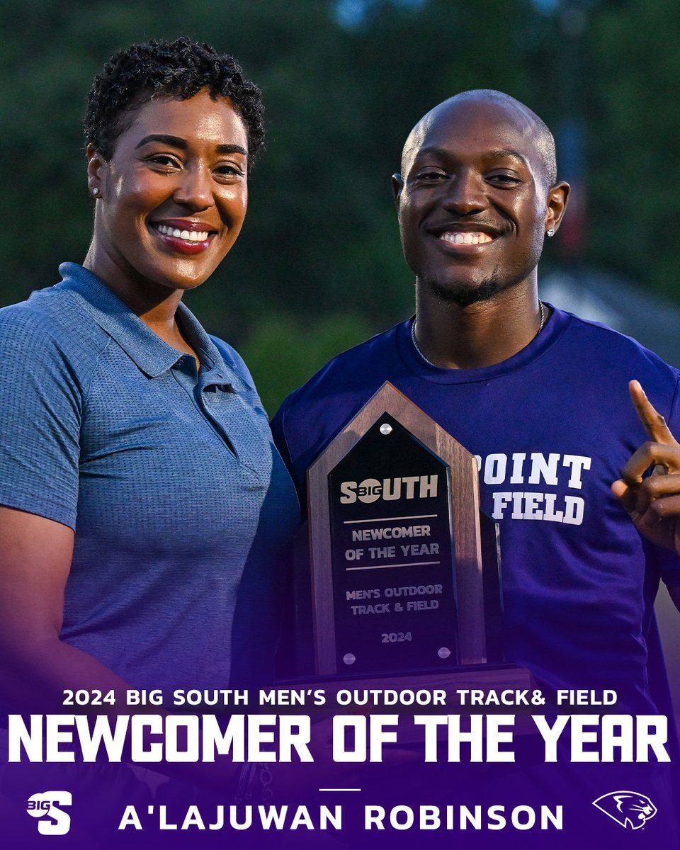 𝟐𝟎𝟐𝟒 𝐍𝐄𝐖𝐂𝐎𝐌𝐄𝐑 𝐎𝐅 𝐓𝐇𝐄 𝐘𝐄𝐀𝐑 🏆 Amaya Johnson, @CSUXCTrackField 🏆 A'lajuwan Robinson, @HPUTrack #BigSouthOTF x #BigSouthAwards