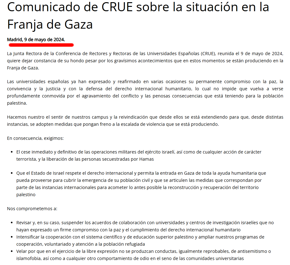 La Universidad es fuente de educación, diversidad, fraternidad y libertad de pensamiento. Una mirada al futuro... Pdte. @sanchezcastejon: rompa relaciones con #Israel, como @ionebelarra y @PODEMOS le solicitaron desde un principio, y respete a la S. Civil ante el #GenocidioEnGaza