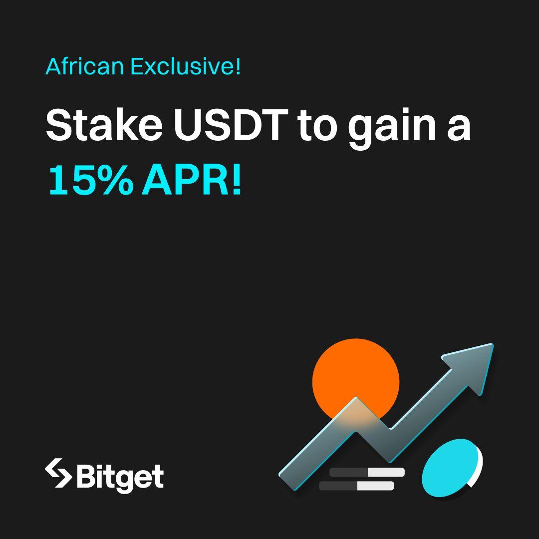 Hello guys, do you know that with Bitget, you can earn passive income by simply staking USDT in-app? Bitget has an amazing offer for its African users where you can earn as high as 15% APR and it's risk free! What are you waiting for?  Download the Bitget App to get started: