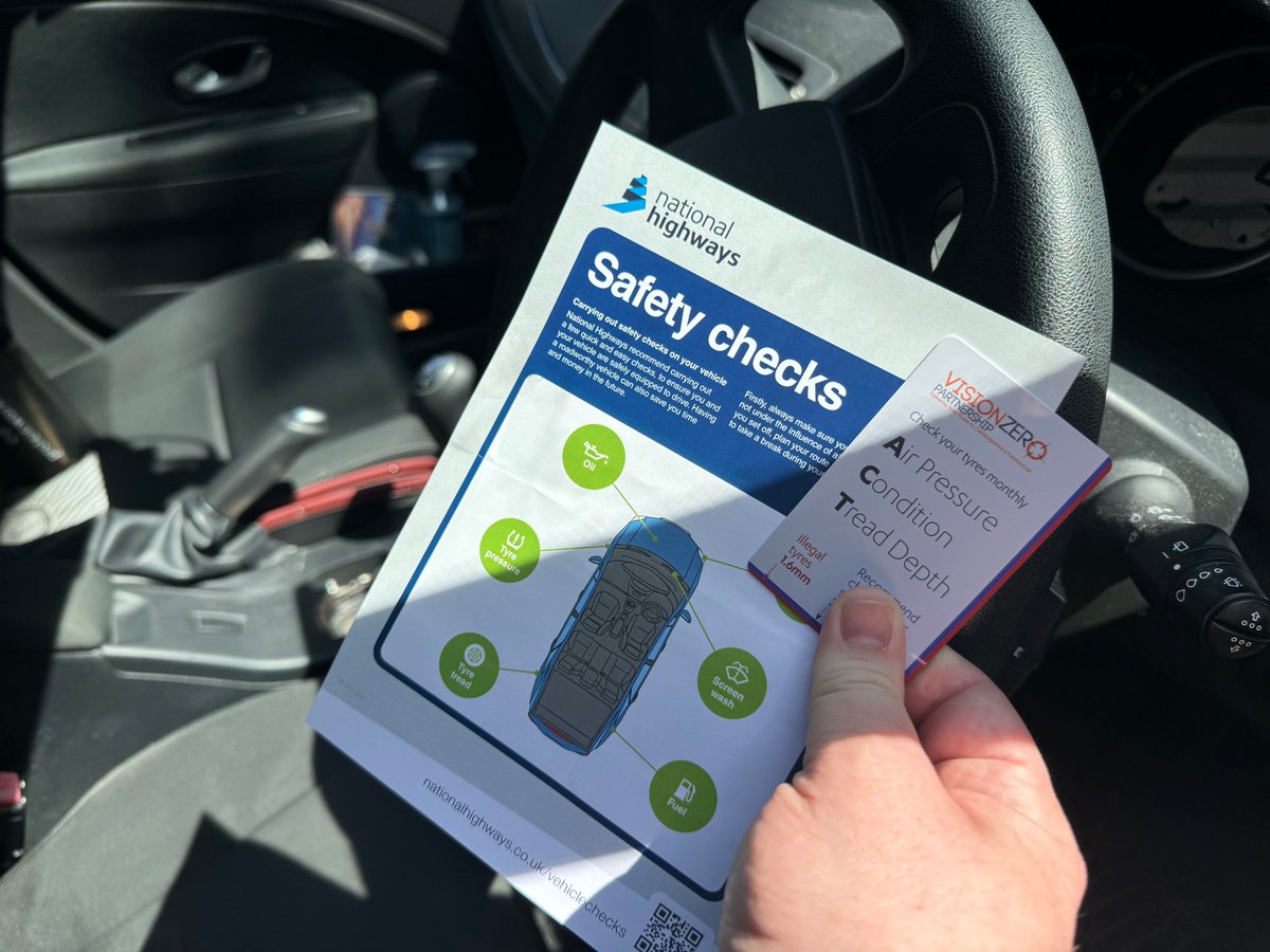 Our colleagues got their vehicles checked for free this week thanks to @CambsRoadSafety 🚗 Our Community Road Safety Officers checked tyre pressure, lights, and also filled up screen wash. 🛞 A digital tyre inflator was used during the checks, kindly donated by @Halfords_uk
