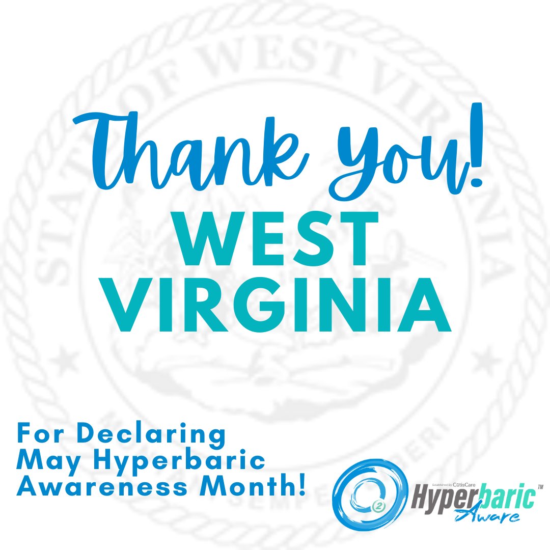 Special thanks to @WVGovernor of West Virginia for declaring May #HyperbaricAwarenessMonth! This recognition shines a light on the transformative power of hyperbaric medicine and helps raise awareness through WV and beyond!

#WestVirginia #HBOT #HyperbaricTherapy #ThankYou