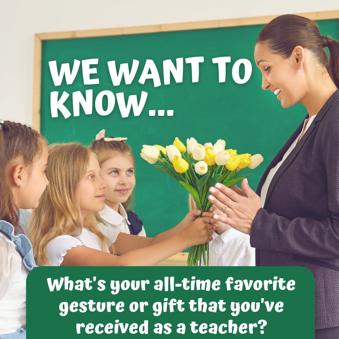 As we wrap up Teacher Appreciation Week, don't forget it's the relentless dedication of teachers that lights up the way students learn. Let's continue to uplift each other.  

What's your all-time favorite gesture or gift that you've received as a teacher?

#TeacherAppreciation