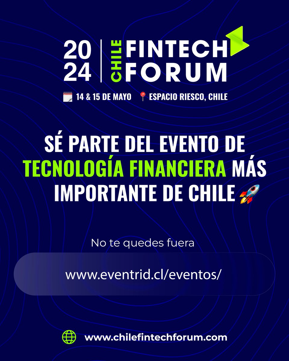 🗓️¡Mañana es el Chile Fintech Forum de @fintechile!
Se promoverá el intercambio de conocimientos, experiencias y tecnologías para alcanzar nuevos niveles de #innovación, competencia e #inclusiónfinanciera en el país. ¡No se lo pierdan!
chilefintechforum.com