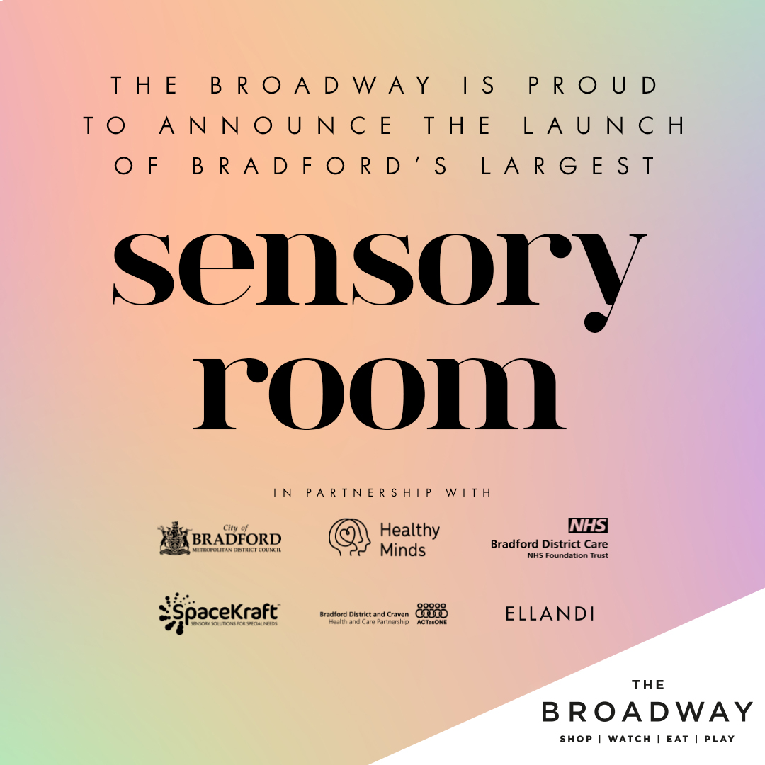 Exciting news! The brand new calming #SensoryRoom at @TheBroadwayBrad features mood lighting, mirrors, a musical hand and touch wall, an LED colour curtain, and an acoustic bed. 🎶 This space is designed to offer peace and comfort to neurodivergent visitors. #Neurodiversity