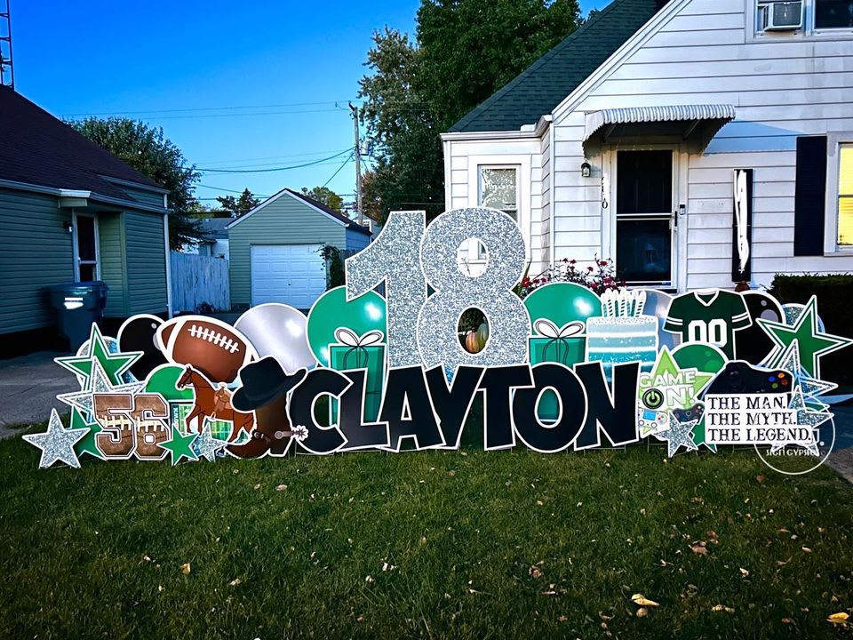 Happy 18th Birthday Clayton! You’re an adult now, but don’t let it go to your head. Seriously, the younger you think, the younger you’ll stay.

#Readysetcelebrate #signgypsies #yardsigns #yardgreetings #birthdaygreetings #18thbirthday #adult