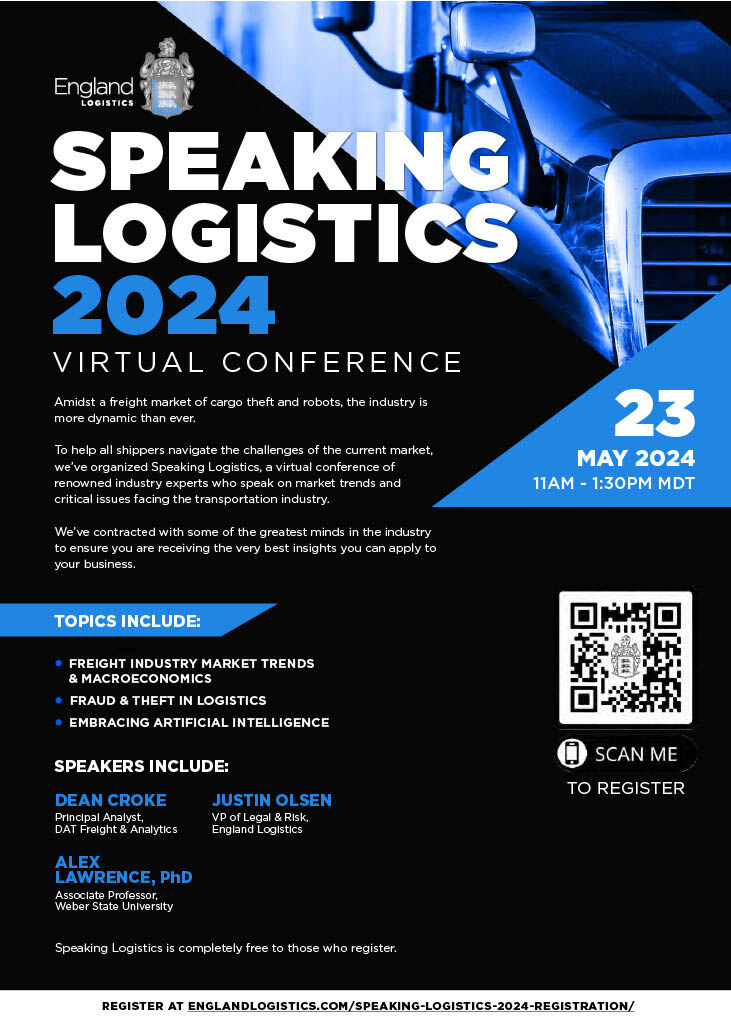 ICYMI: Speaking Logistics will be held virtually on May 23 from 11:00 am - 1:30 pm MDT. Registration will close on May 17.

Register for free here: bit.ly/4d5Sq0u

#shipping
#transportation
#cargotheft