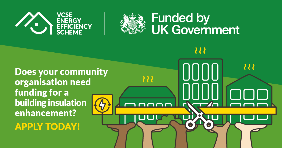 Are you a community organisation looking to future-proof your building & energy bills? You could get funding through the VCSE Energy Efficiency Scheme for an Independent Energy Assessment & Capital Grant. Check eligibility & apply: groundwork.org.uk/vcseenergyeffi… #VCSEEnergyEfficiency