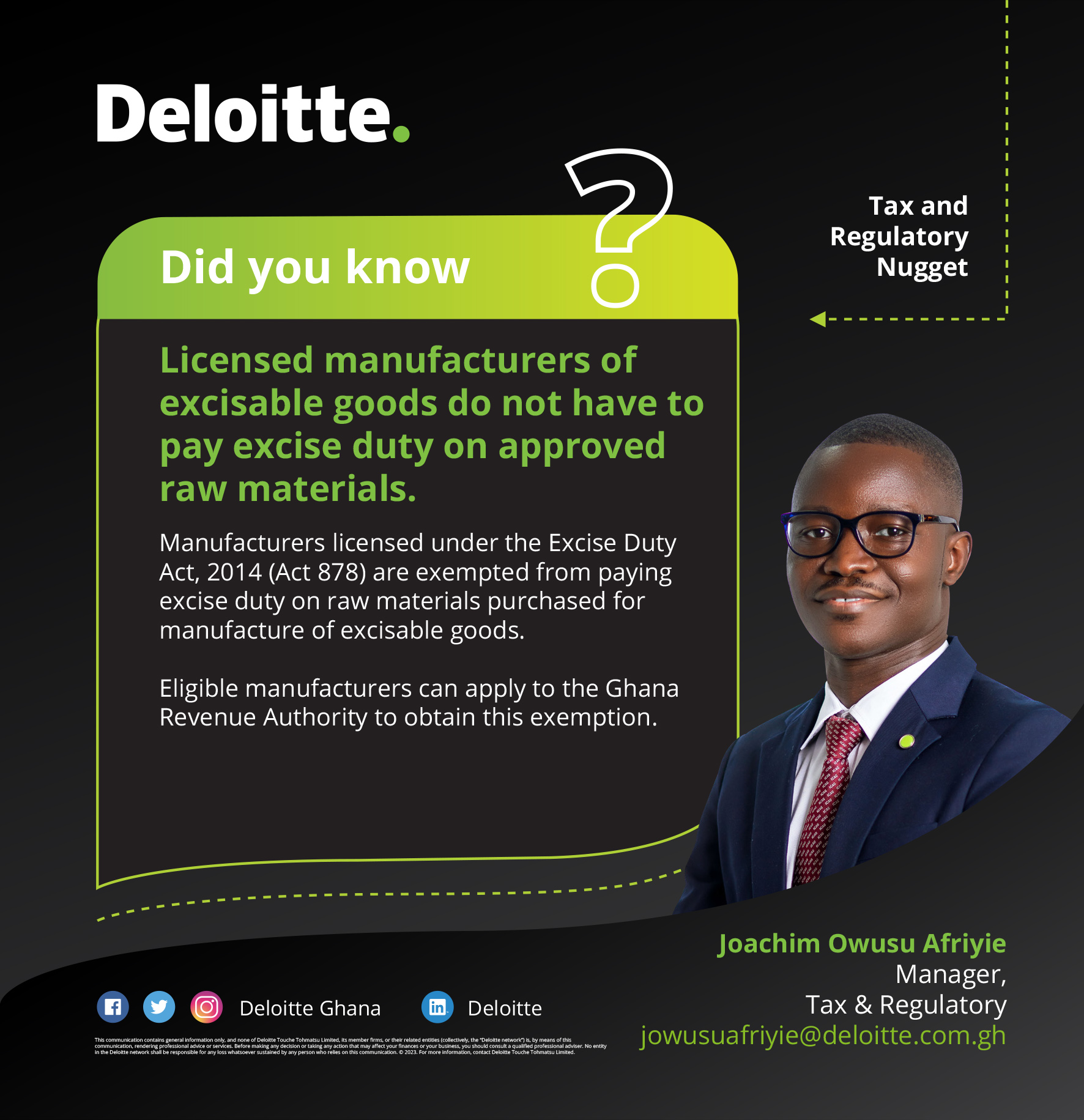 Deloitte Ghana on X: “Did you know that licensed manufacturers of