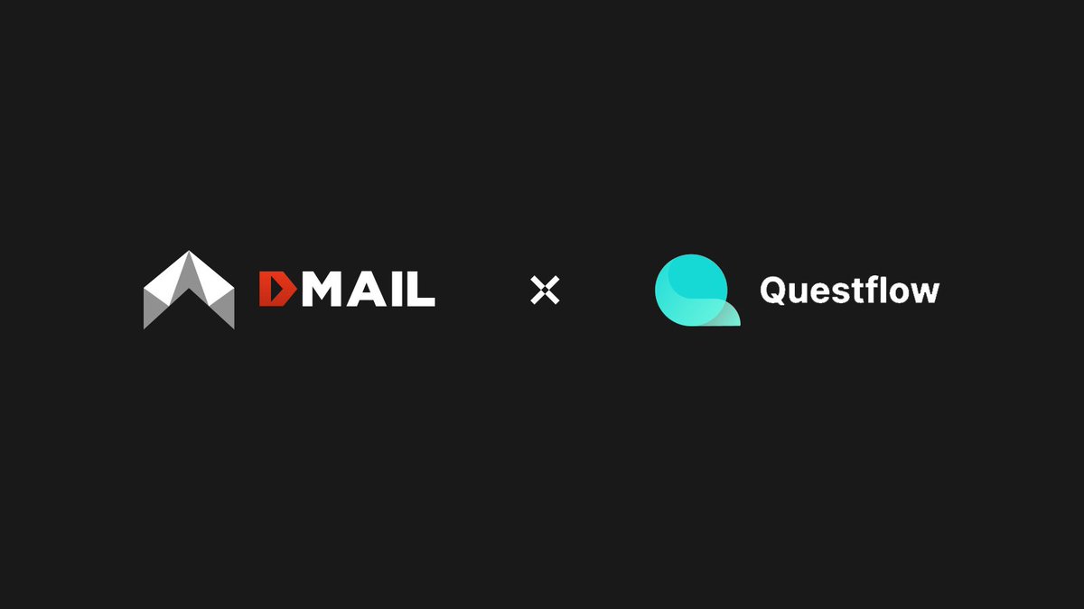 🥳 Dmail Network is delighted to announce a partnership with @questflow. 🪂 Over $1,000 in mystery prizes to be won: app.galxe.com/quest/dmail/GC… 🔥 Questflow Labs is a decentralized autonomous AI worker network that provides real-world incentives for autonomous AI workers. It…