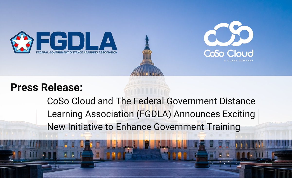 Click to read the full Press Release

#CoSoCloud #FGDLA #DistanceLearning #FederalTraining #eLearningSolutions #VirtualTraining #GovernmentLearning #SecurityCompliance #EducationInnovation #FedGovEducation