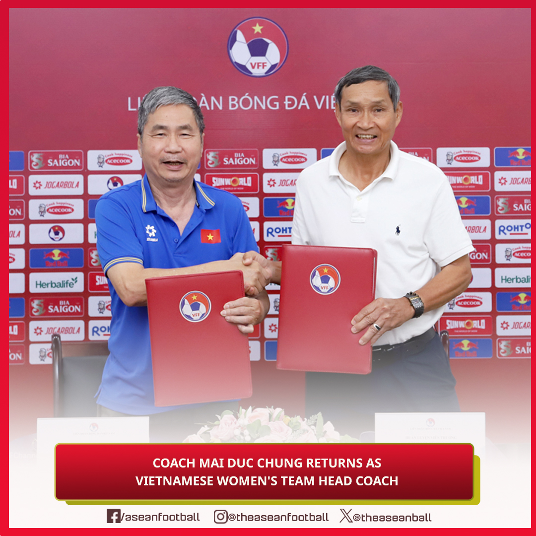 🇻🇳 VFF RENEW CONTRACT WITH MAI DUC CHUNG FOR VIETNAM WOMEN'S TEAM HEAD COACH The Vietnam Football Federation has reached an agreement for coach Mai Duc Chung to return as head coach of the Vietnam Women's team in a contract valid until the end of 2025. #VFF