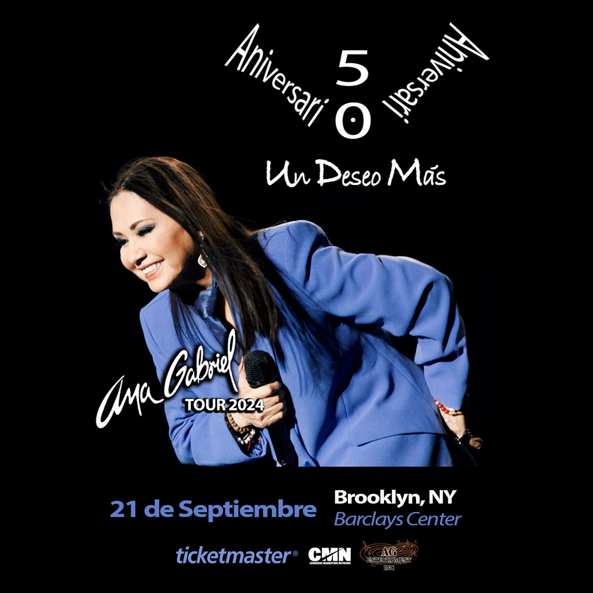 💜PRESALE TIME💜 Ana Gabriel returns to Brooklyn on Sat, Sept 21! Get presale tickets now! Code: AGBK 🎫: bit.ly/3UMa3LD