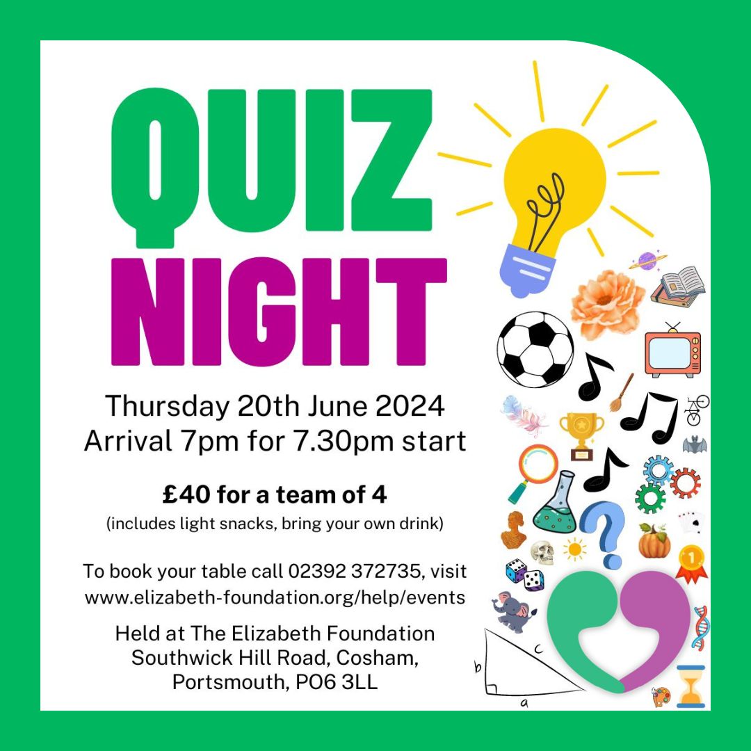Join us for our next Quiz Night at the Family Centre on Thursday 20th June, 7pm arrival for a 7.30pm start. Entry is £40 for a team of 4 (including light snacks, but you will need to bring your own drink). Tickets are available via our online shop at: elizabeth-foundation.org/product/quiz-n…