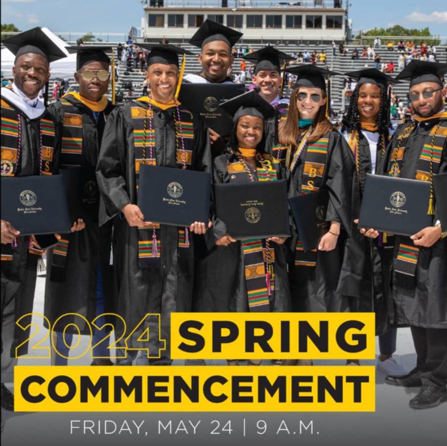 Come celebrate with us at Bowie State's Spring 2024 Commencement Ceremony! Join us in honoring our amazing graduates on Friday, May 24, 2024, from 9 a.m. to 12 p.m. at Bulldog Stadium. Let's make this a day to remember!