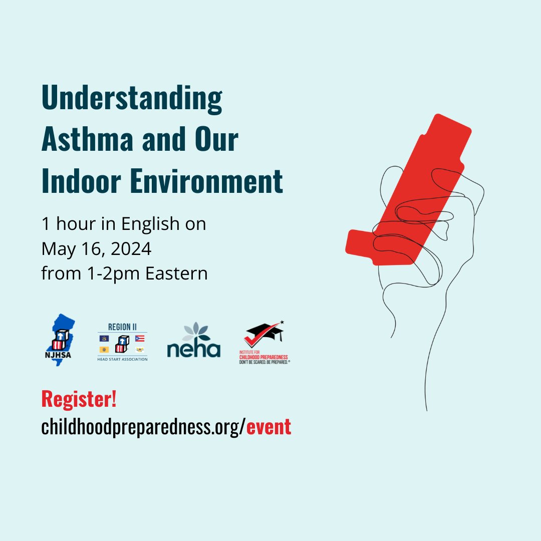 Join Us Next Week and Empower Yourself with Knowledge through FREE Environmental Health Webinars Understanding Asthma and Our Indoor Environment with @nehaorg Date: May 16th Time: 1-2pm (English) Duration: 1 hour odu.zoom.us/meeting/regist… #professionaldevelopment #asthma