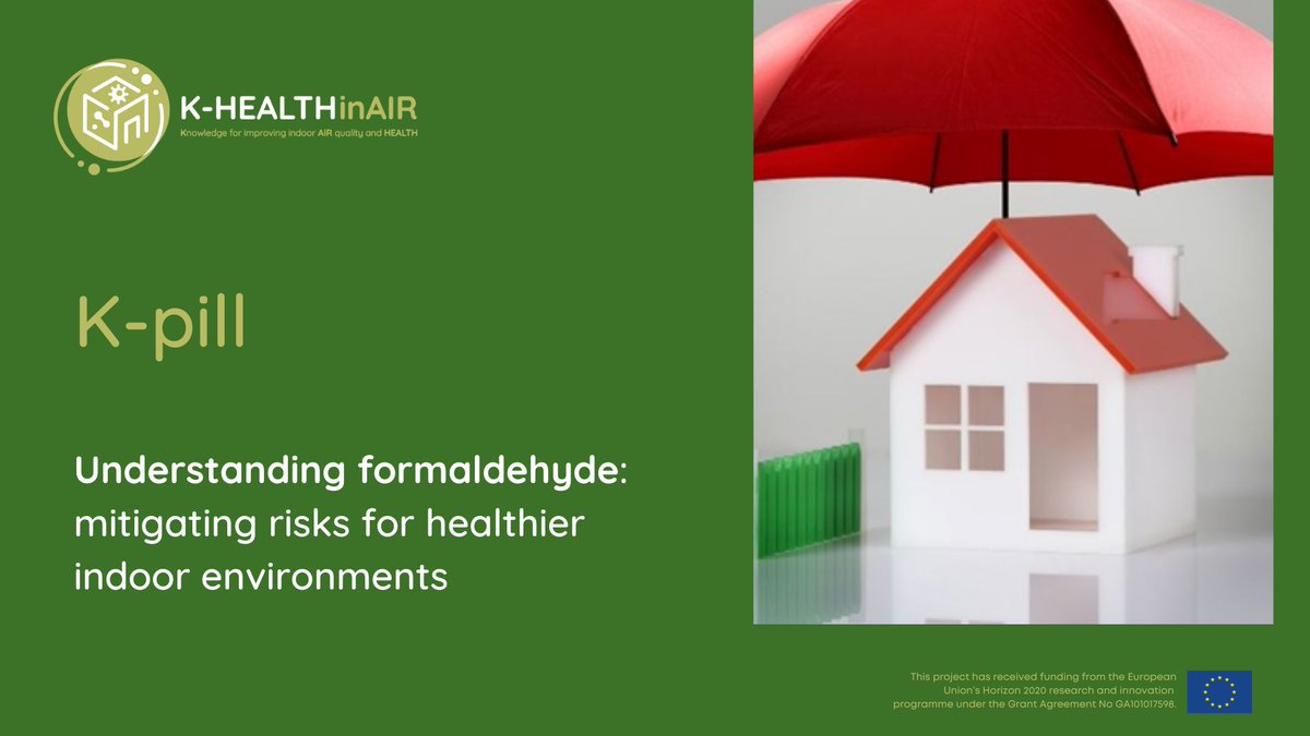 ⚠ #Formaldehyde, a colourless, pungent-smelling gas, is pervasive in various #buildingmaterials, #householdproducts, and even #cosmetics. 

☣ Formaldehyde is a significant #healthconcern!

Want to know more? Check our new #Kpill! 
➡️k-healthinair.eu/wp-content/upl… 👀