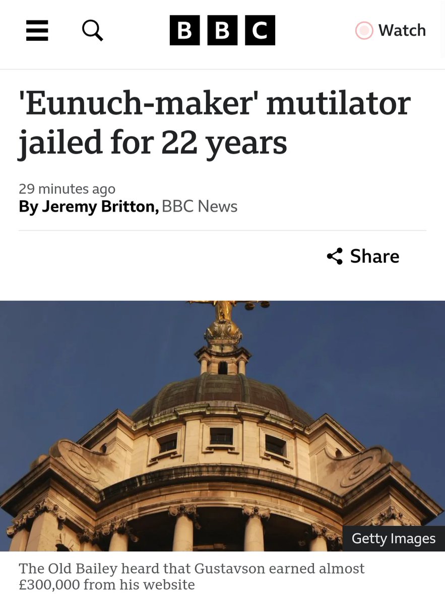 'Eunuch-maker' Marius Gustavson, who 'mutilated paying customers and streamed it online', jailed for 22 years. Gustavson's defense claimed these extreme body modifications led to 'feelings of empowerment and greater acceptance of himself and feelings of contentment with his own…